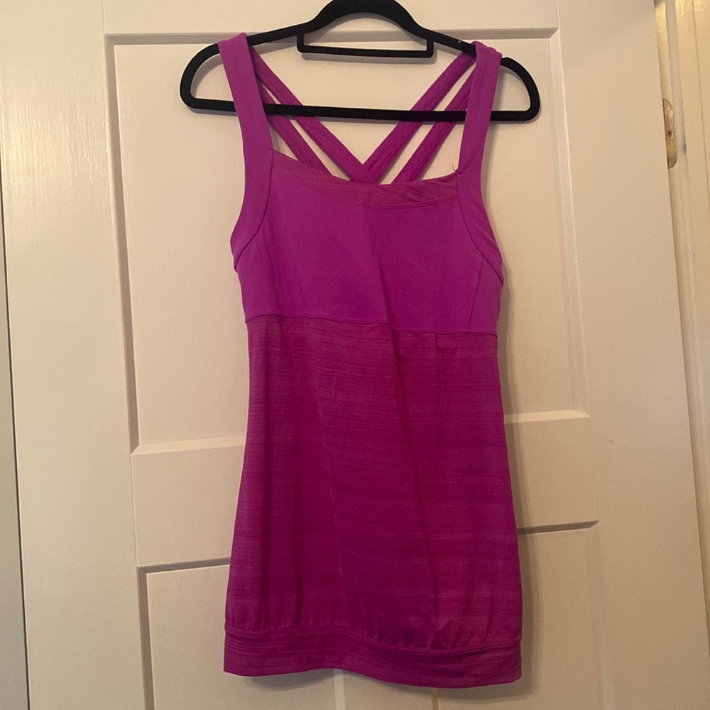 Athleta LIKE NEW Magenta Tank Crosshatch Racerback